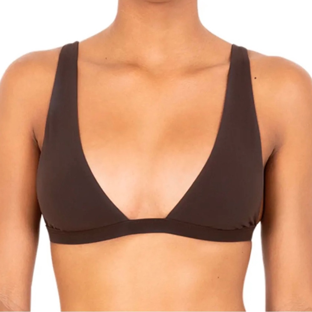 Anemos Décolleté Bikini Top triangle unpadded chocolate brown small NEW